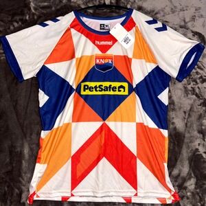 Hummel Pro NA Soccer Jersey Mens Large White Orange Blue Colorblock Knox PetSafe